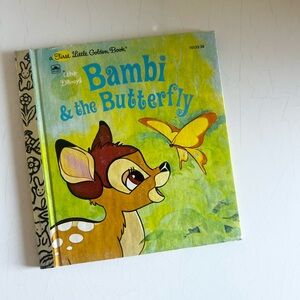 Vintage 1982 Disney Bambi and The Butterfly Book Mini A First Little Golden Book